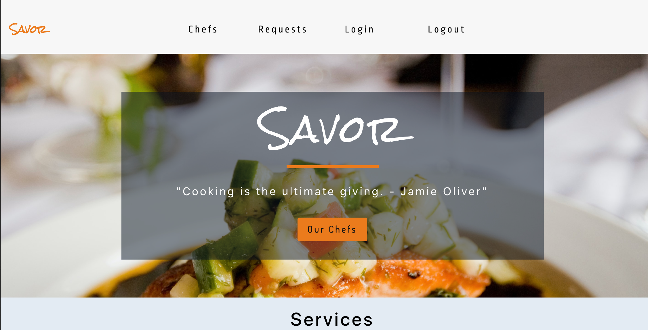 Savor Landing Page